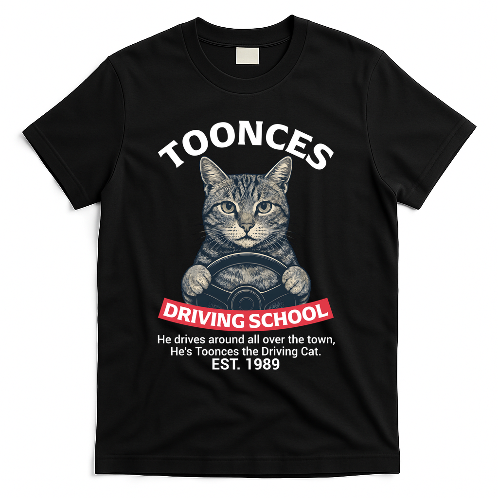 Funny Cat Driving School Graphic with Kitten Steering product image 1