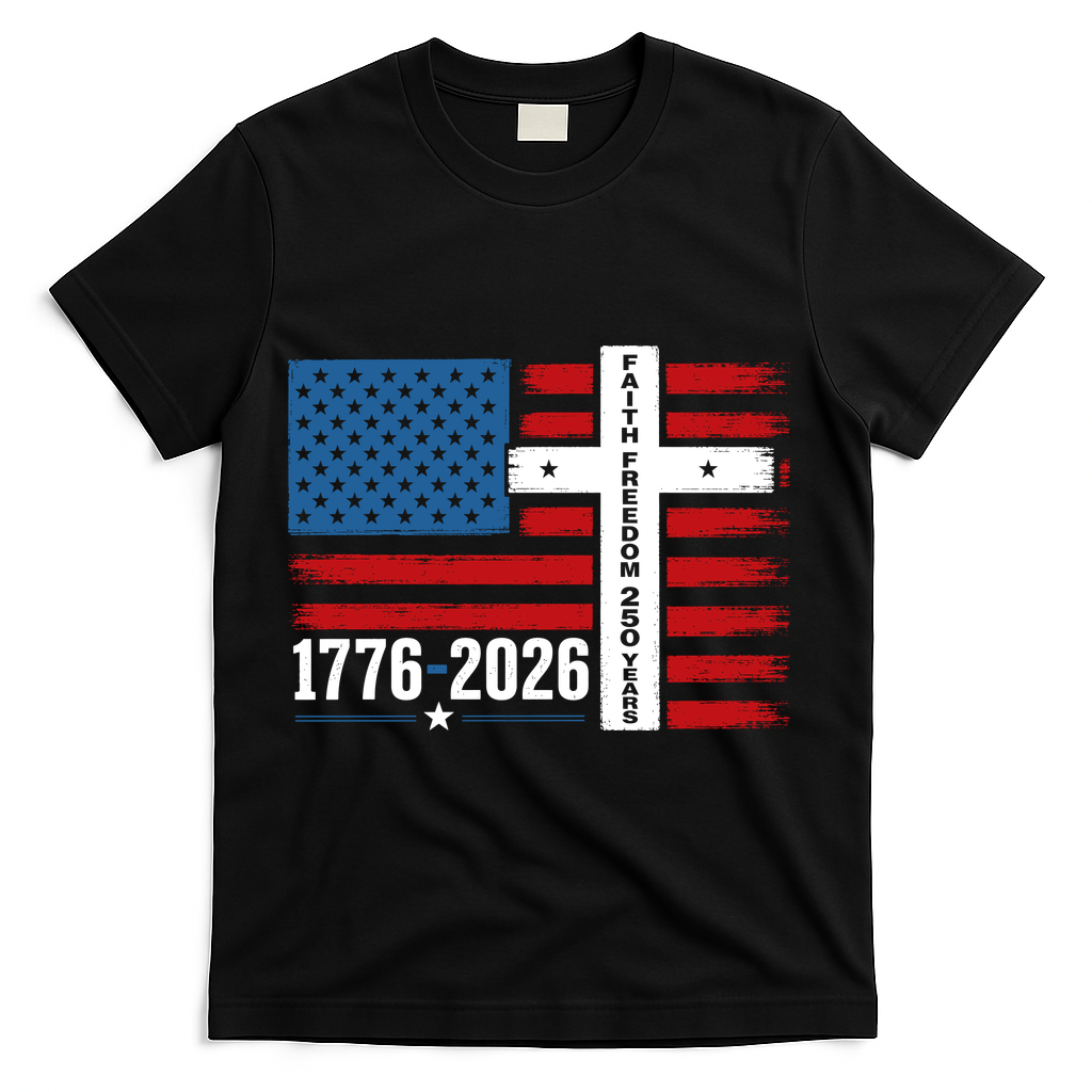 Faith Freedom 250 Years 1776-2026 USA American Flag Cross product image 2