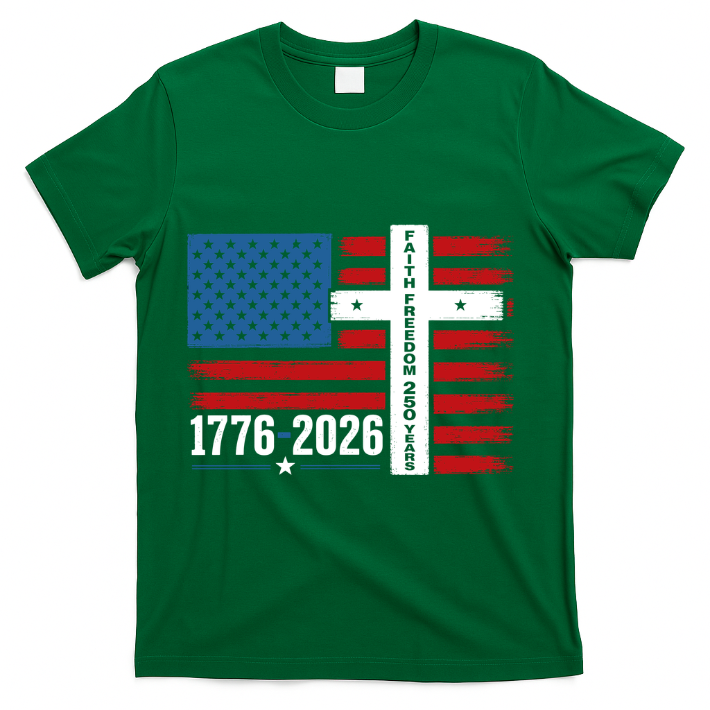 Faith Freedom 250 Years 1776-2026 USA American Flag Cross product image 4