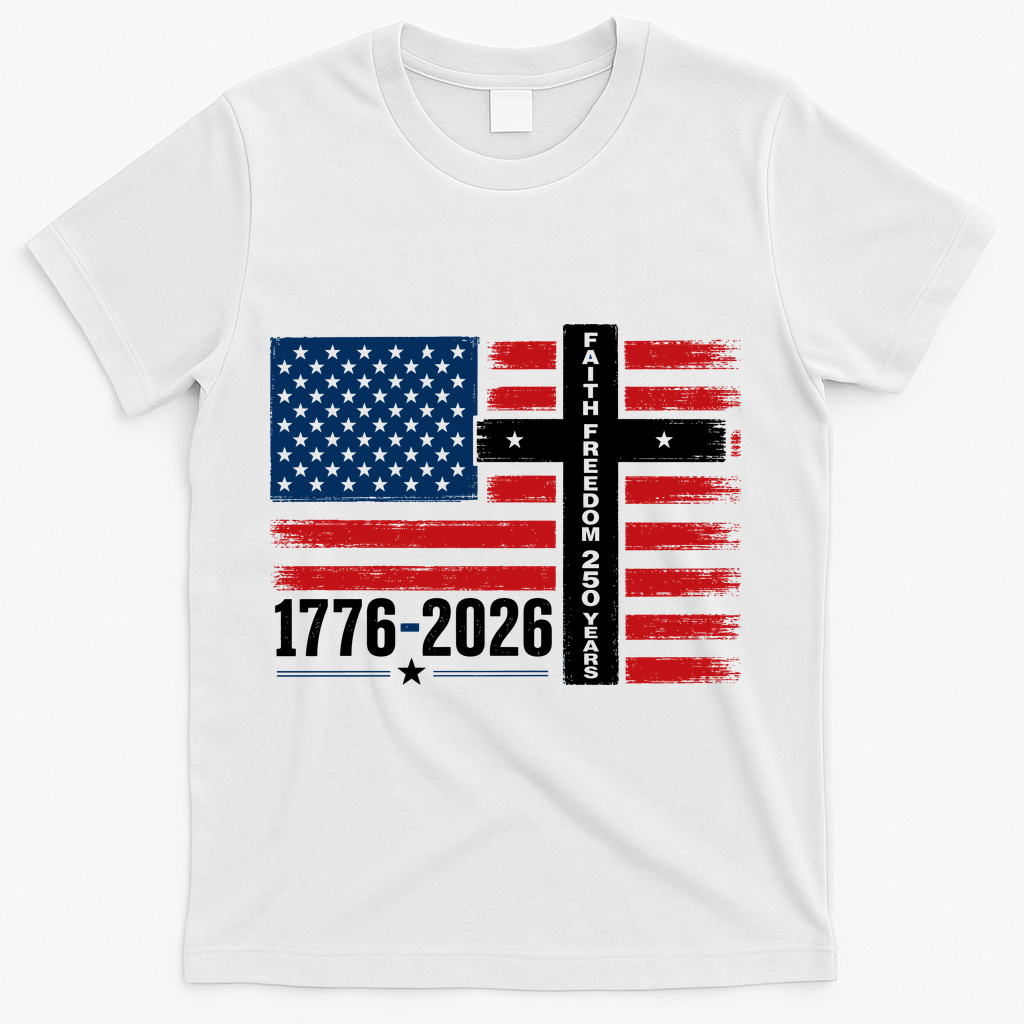 Faith Freedom 250 Years 1776-2026 USA American Flag Cross product image 1