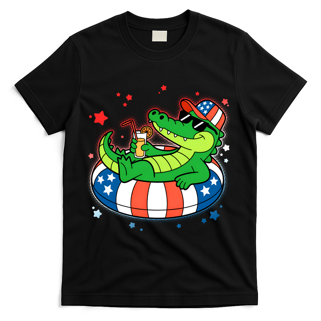 Funny Patriotic 4th Of July Alligator Crocodile Pool Float product image 1