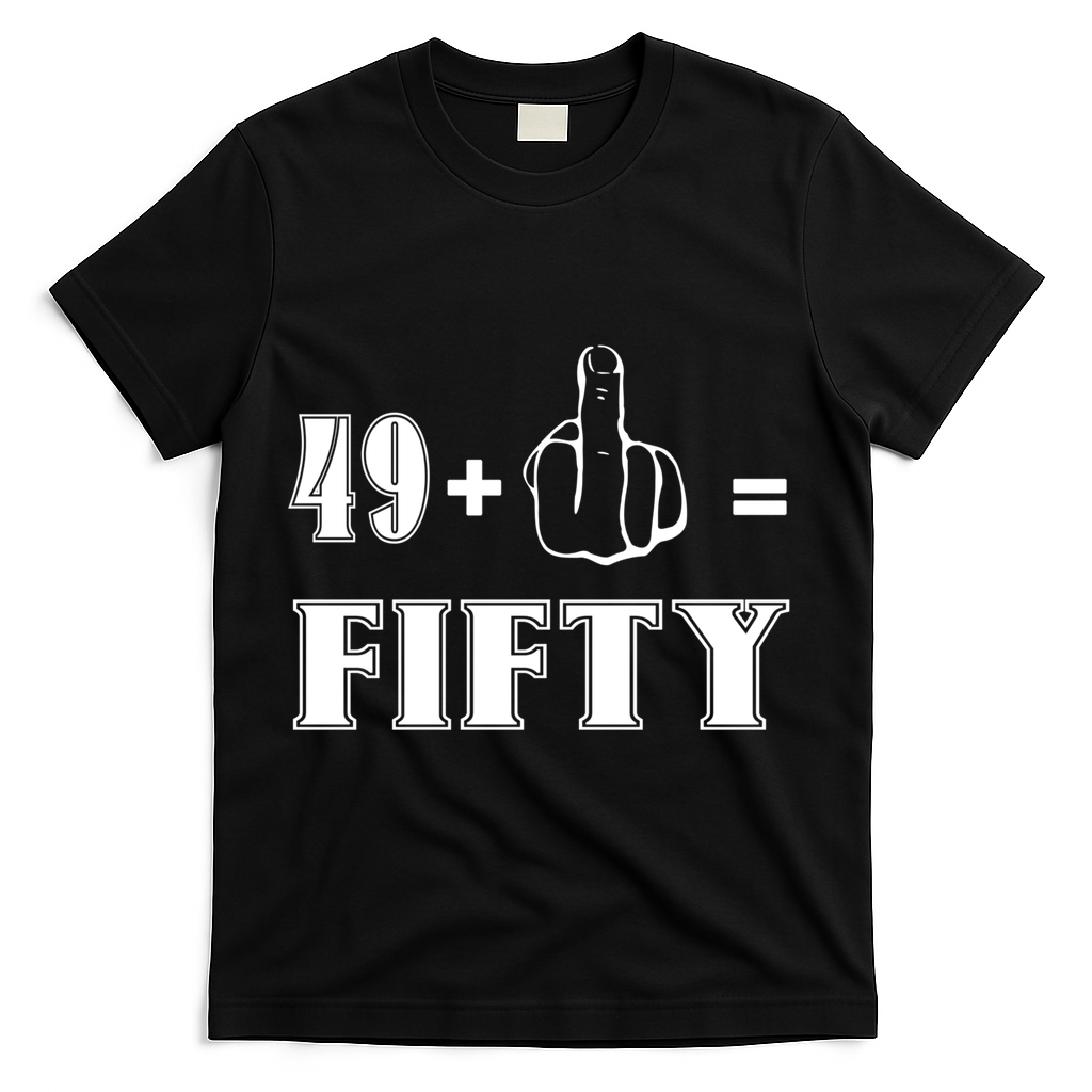 Funny Rude 50th Birthday Gift 49 Plus 1 Finger Equals 50 product image 1