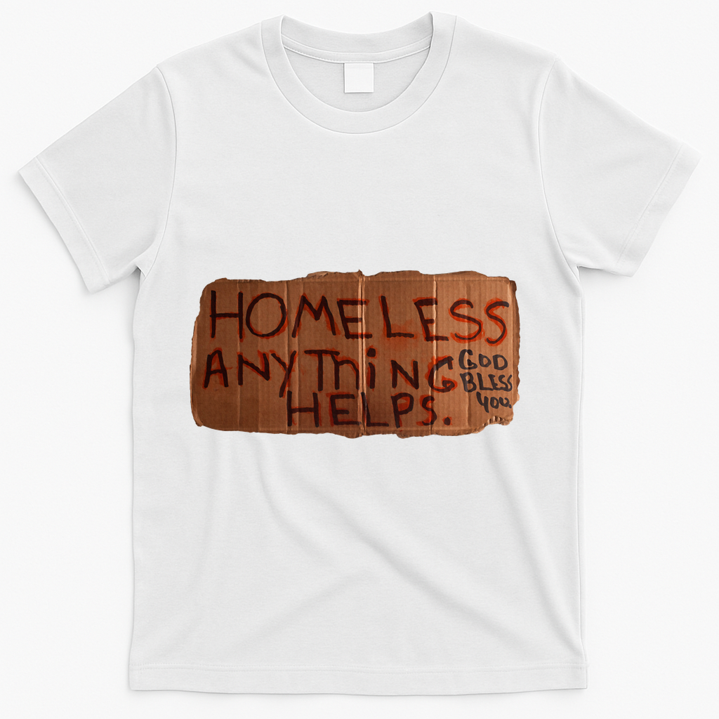 Homeless Anything Helps Funny Cardboard Sign Joke Costume product image 2