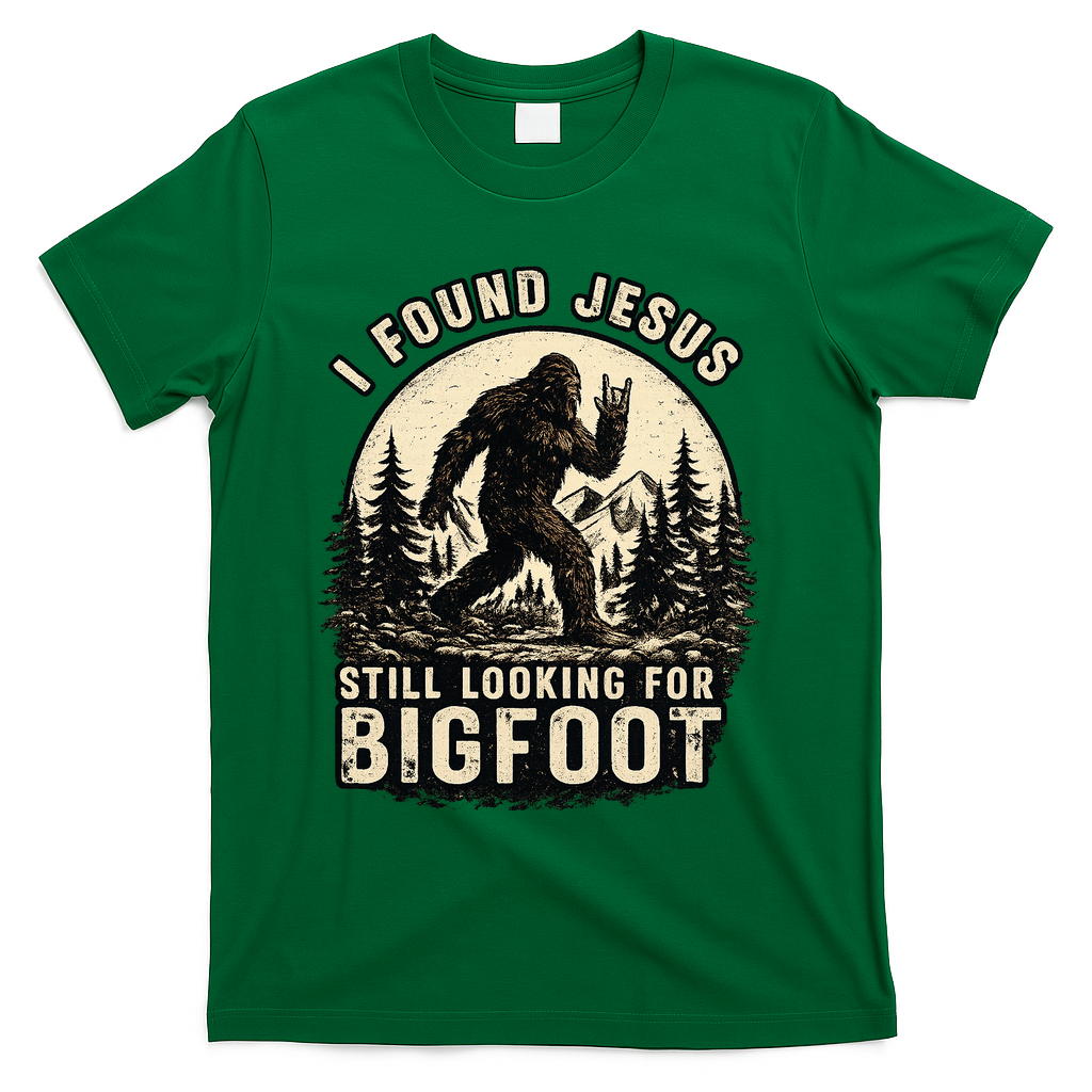 I Found Jesus Still Looking Bigfoot Retro Funny Christian product image 4