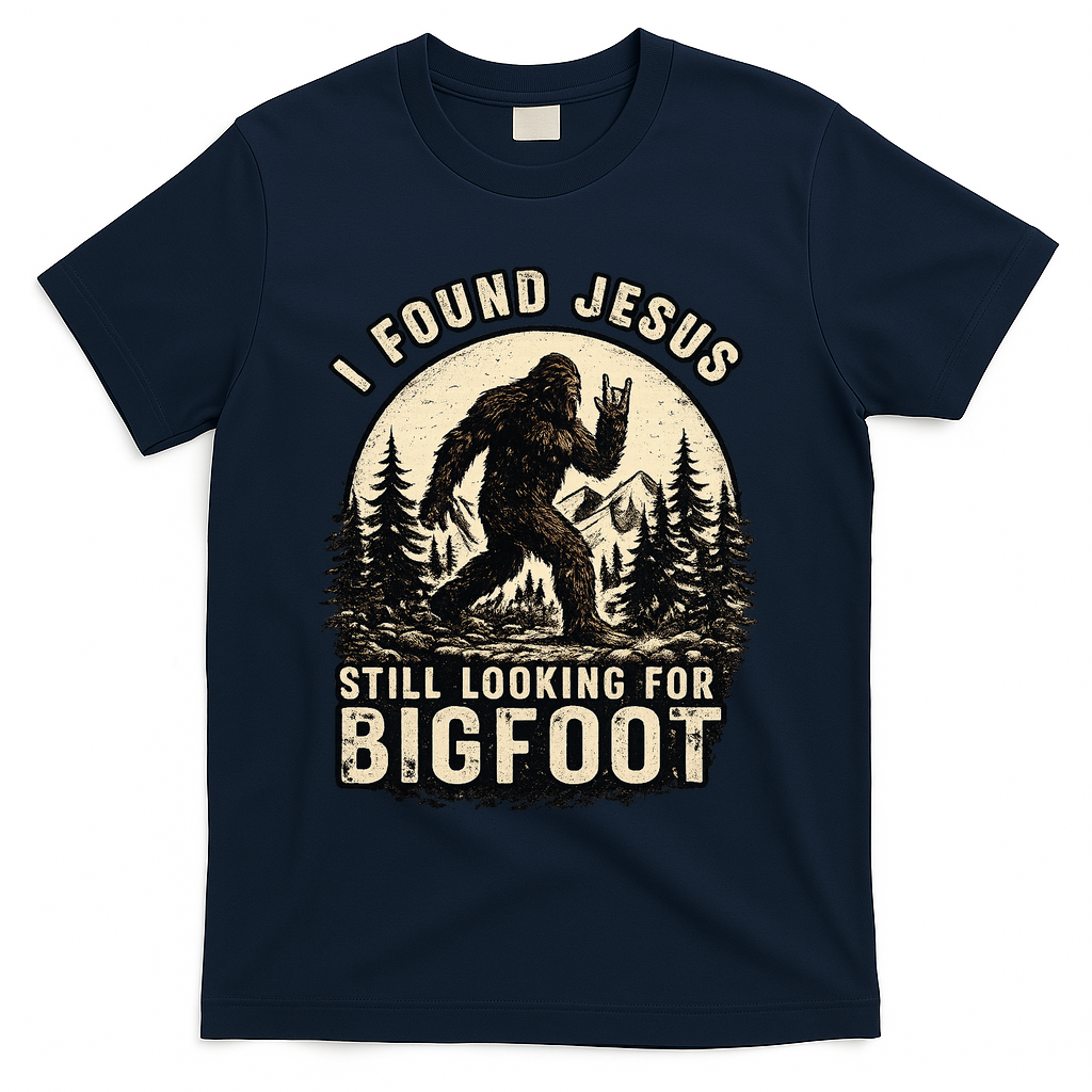 I Found Jesus Still Looking Bigfoot Retro Funny Christian product image 3