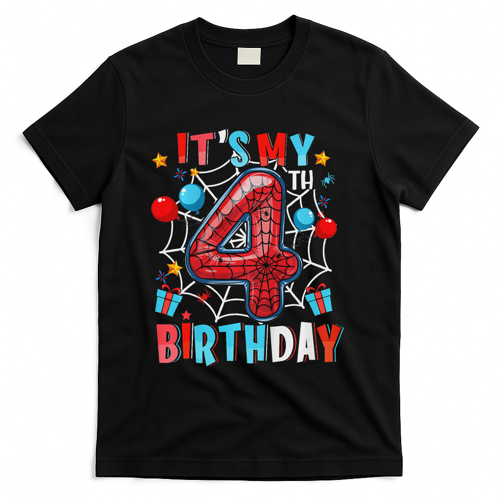 It's My 4th Birthday Spider Web Theme Party 4 Years Old product image 1
