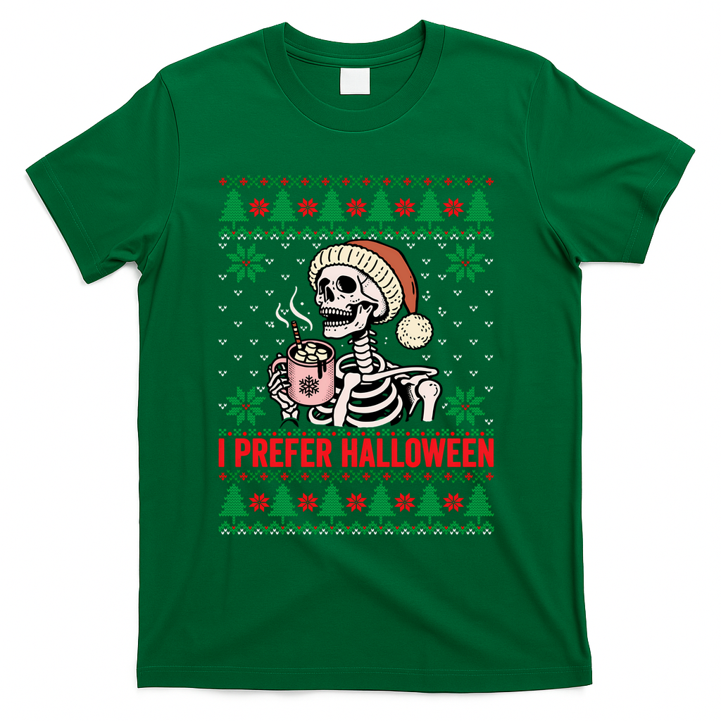 I Prefer Halloween Christmas Sweater Funny Holiday Ugly product image 4