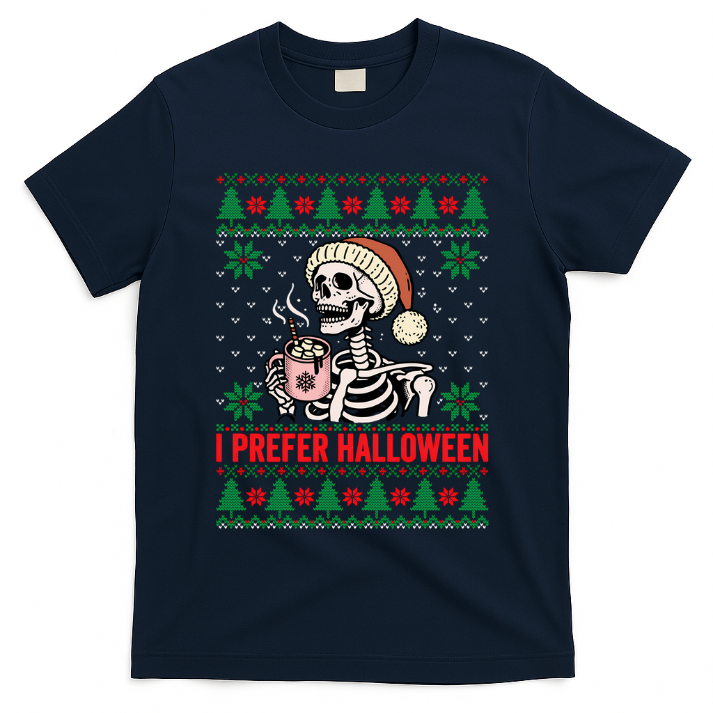 I Prefer Halloween Christmas Sweater Funny Holiday Ugly product image 3