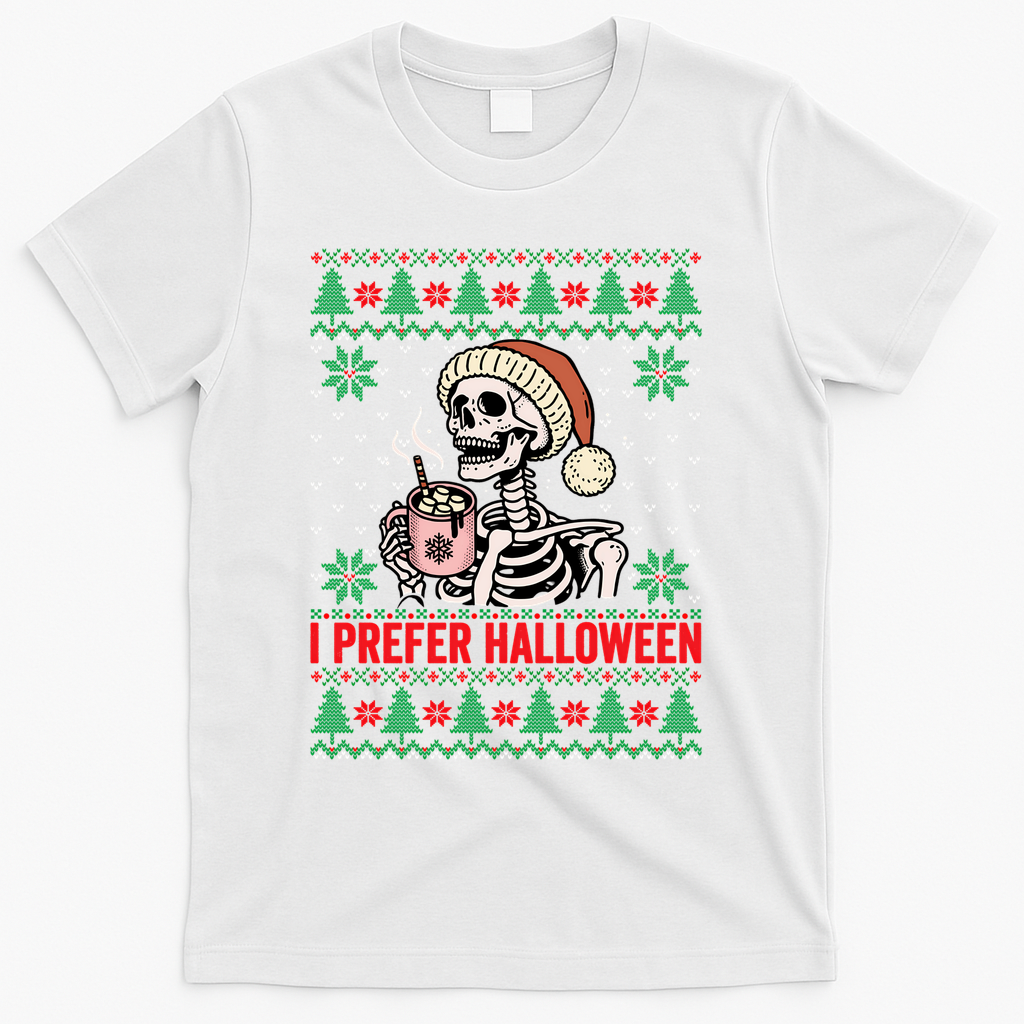 I Prefer Halloween Christmas Sweater Funny Holiday Ugly product image 2