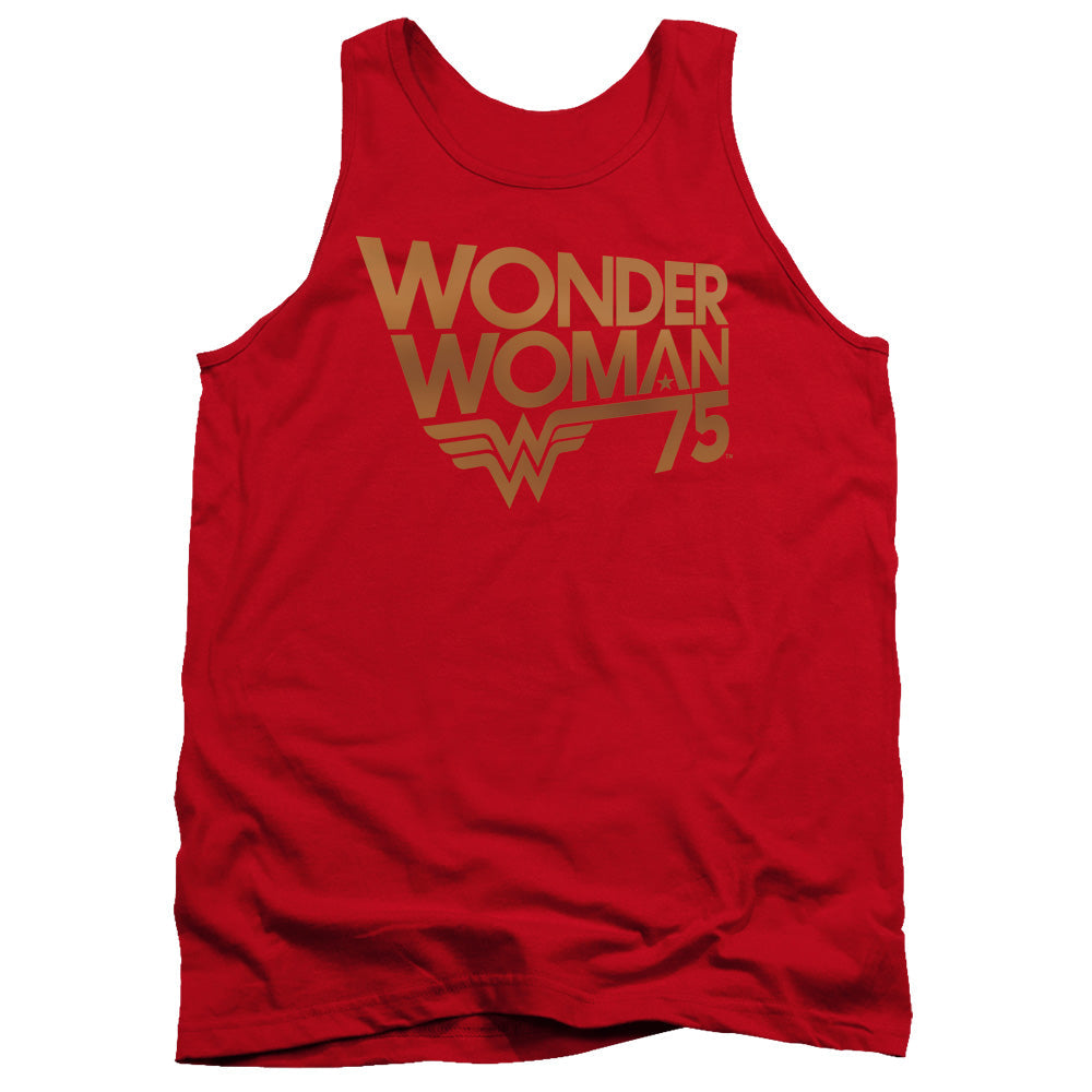 Wonder Woman - Wonder Woman 75Th Anniversary Gold Logo Adult Tank Top