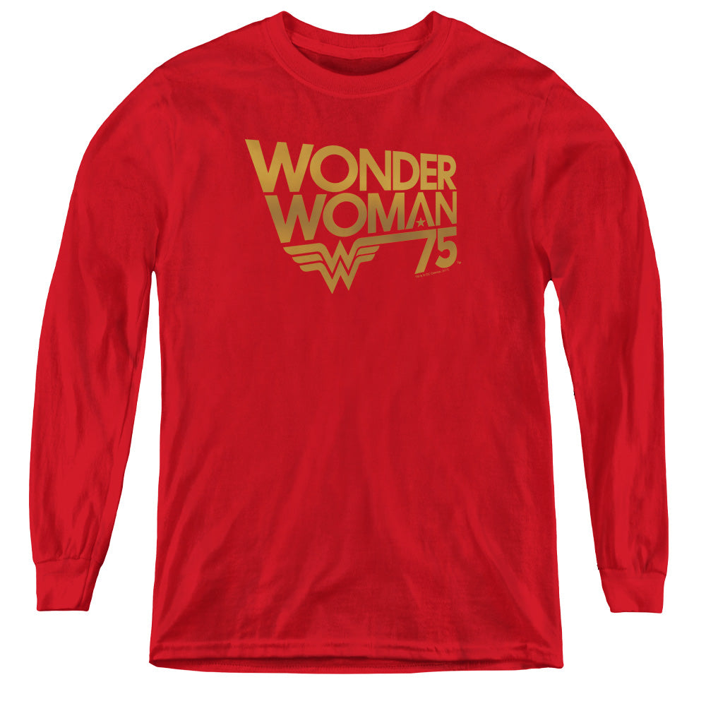 Wonder Woman - 75Th Anniversary Gold Logo L - S Youth product image 1