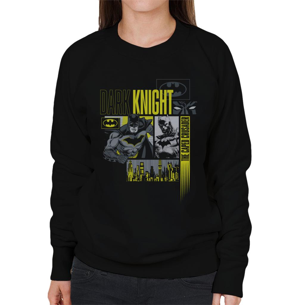 Batman Dark Knight Caped Crusader Montage Women's Sweatshirt product image 1