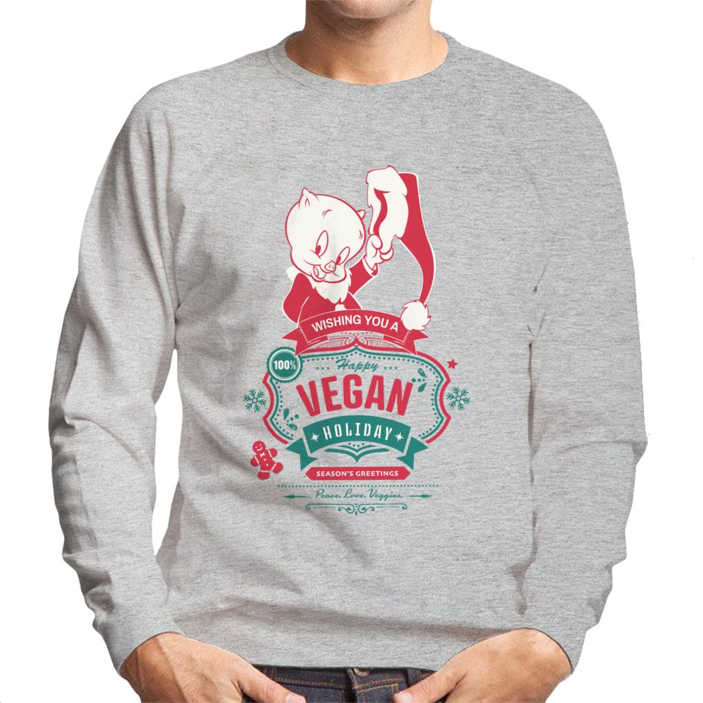 Looney Tunes Christmas Porky Pig Happy Vegan Holiday Men's product image 1