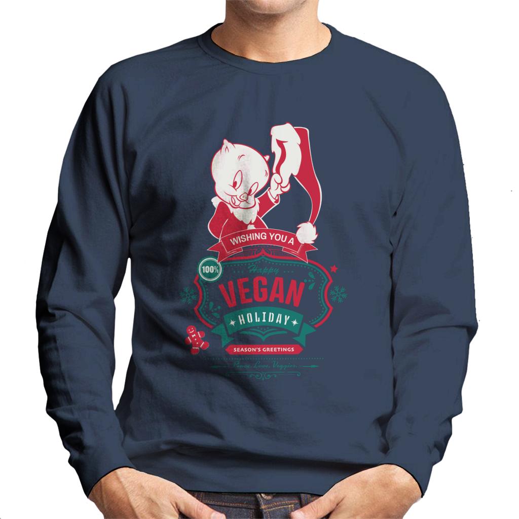 Looney Tunes Christmas Porky Pig Happy Vegan Holiday Men's product image 6