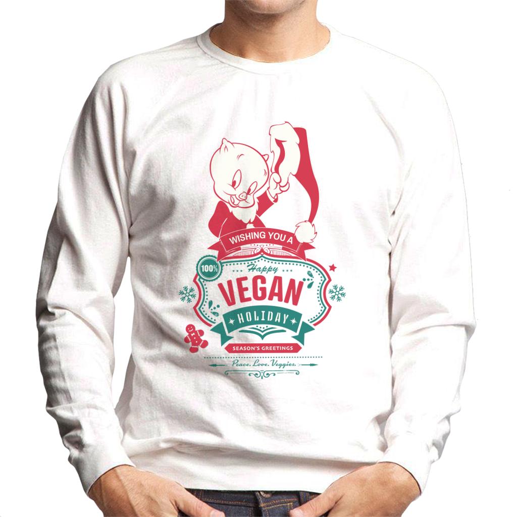 Looney Tunes Christmas Porky Pig Happy Vegan Holiday Men's product image 4