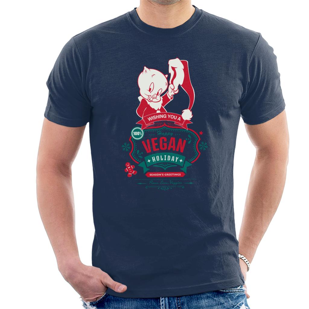 Looney Tunes Christmas Porky Pig Happy Vegan Holiday Men's product image 6