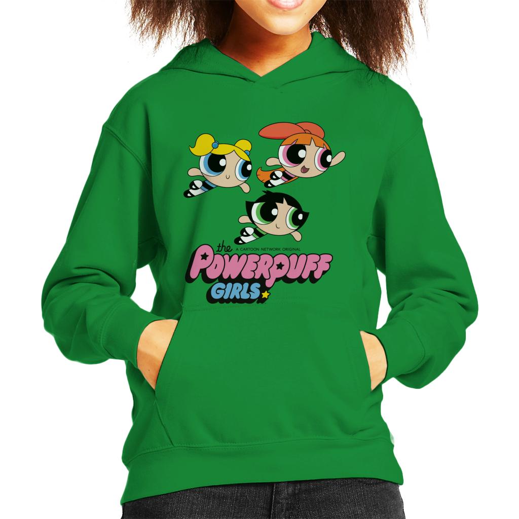Powerpuff Girls Trio Smiling Flying Kid's Hooded Sweatshirt product image 6