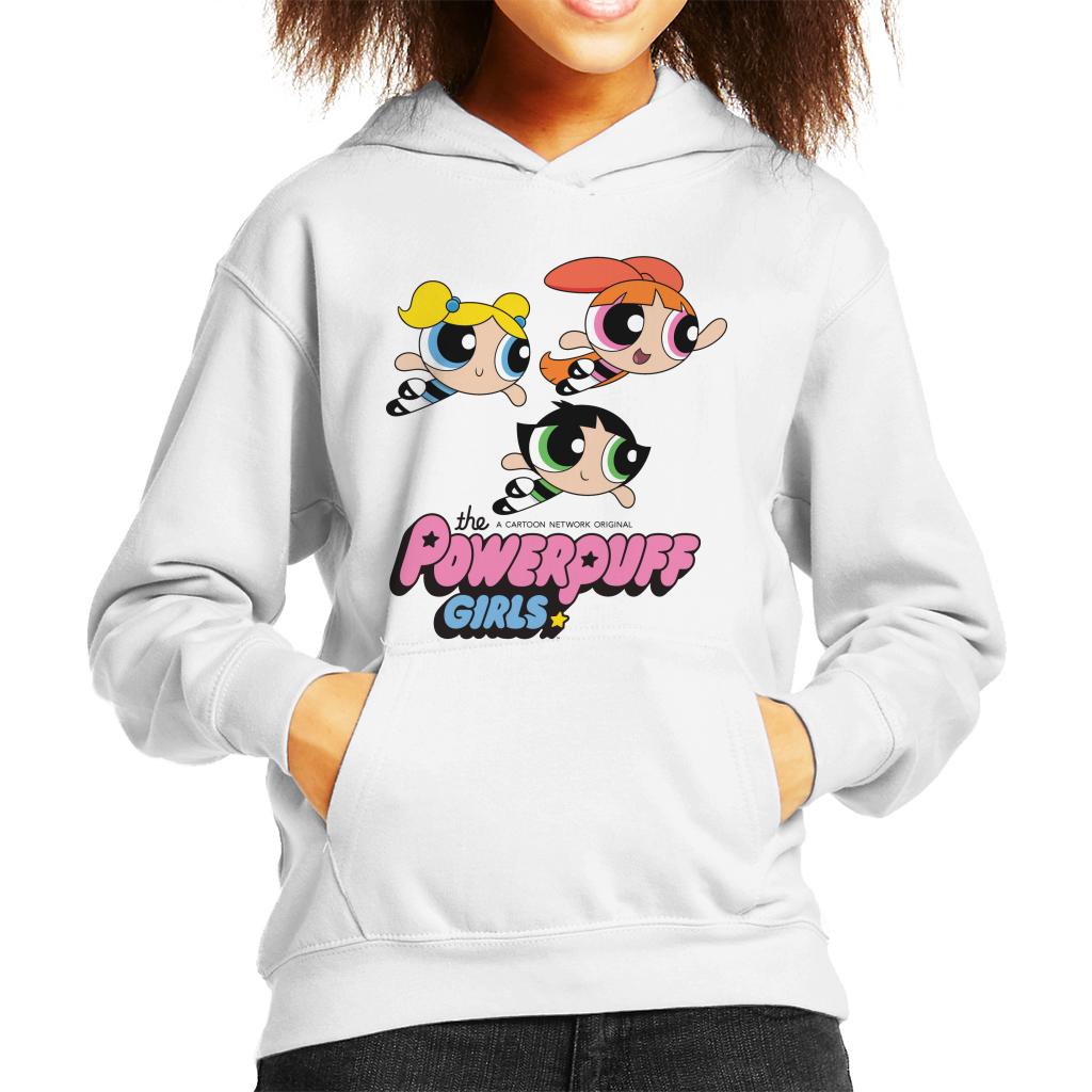 Powerpuff Girls Trio Smiling Flying Kid's Hooded Sweatshirt product image 4