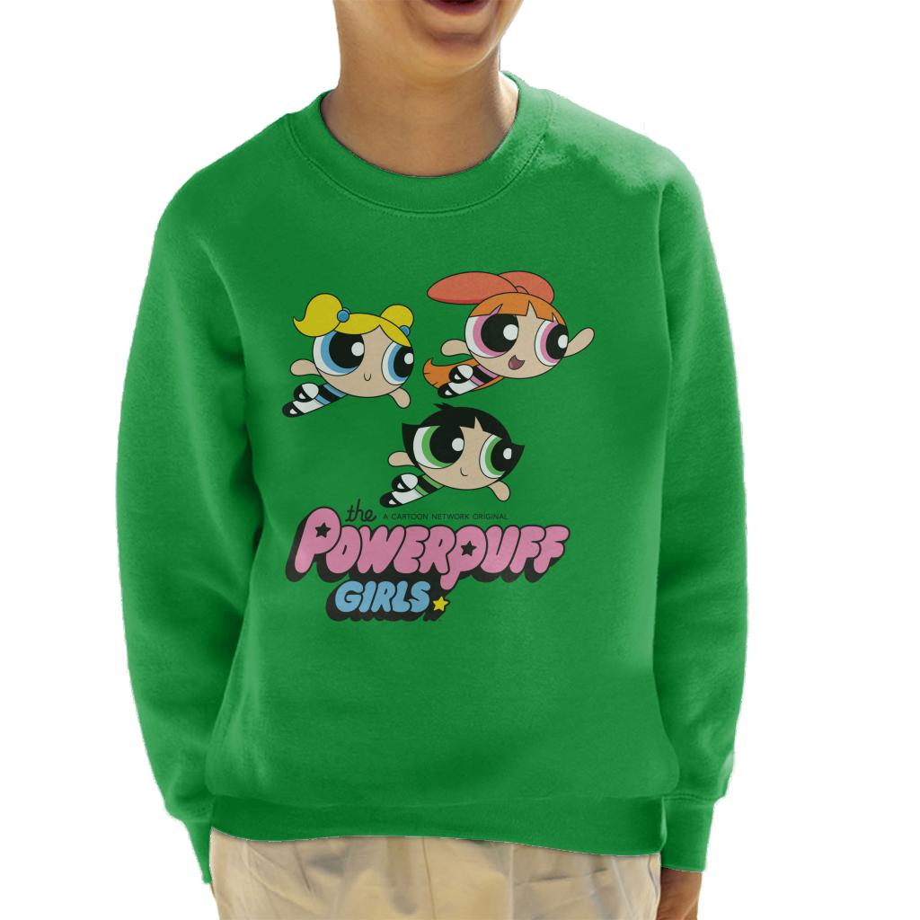 Powerpuff Girls Trio Smiling Flying Kid's Sweatshirt product image 6