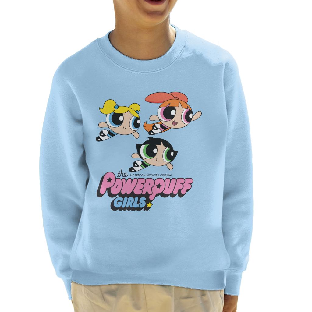 Powerpuff Girls Trio Smiling Flying Kid's Sweatshirt product image 1