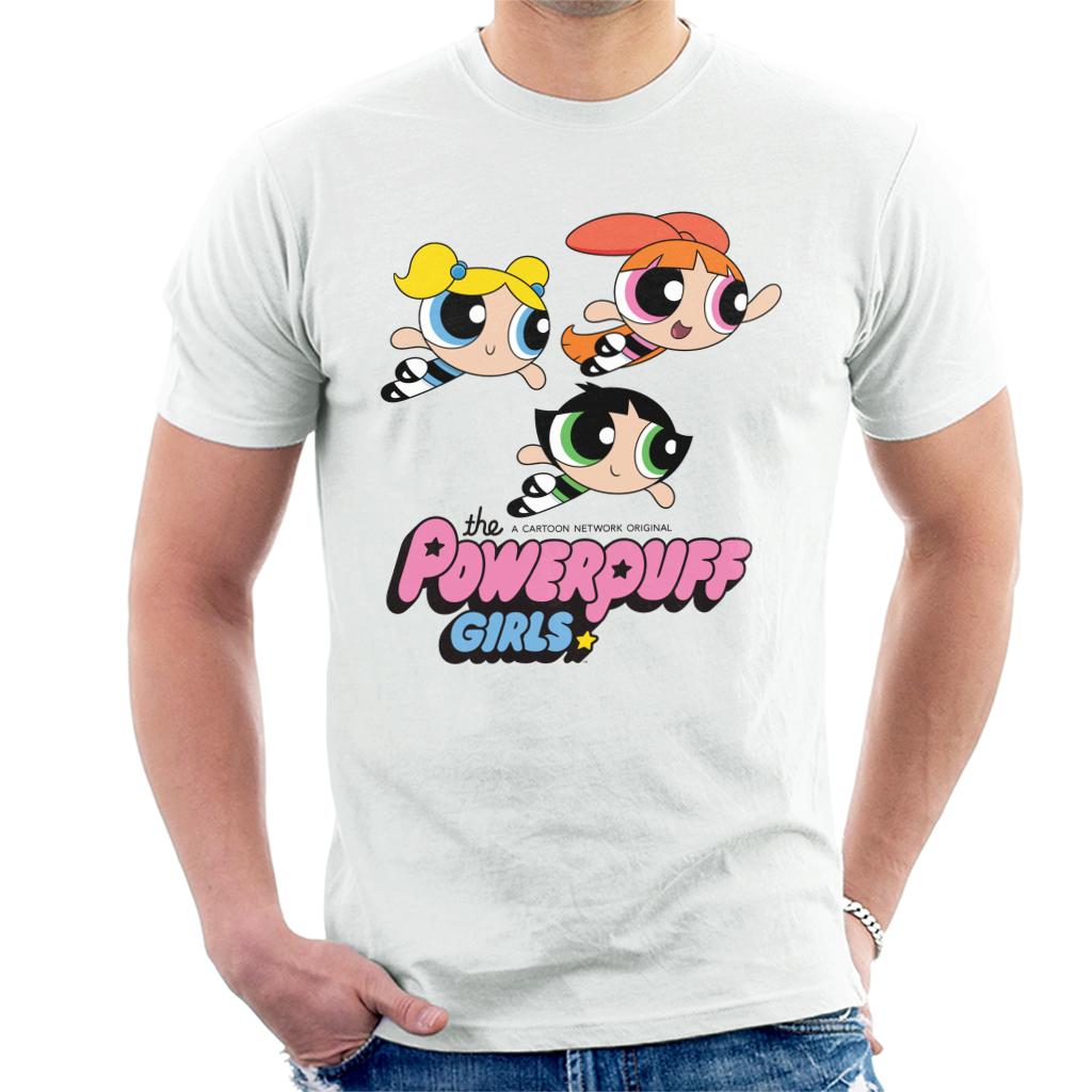 Powerpuff Girls Trio Smiling Flying Men's T-Shirt product image 1