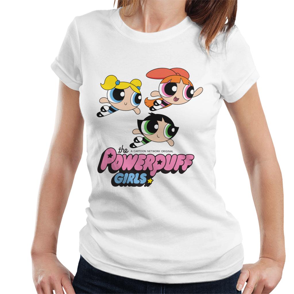 Powerpuff Girls Trio Smiling Flying Women's T-Shirt product image 1