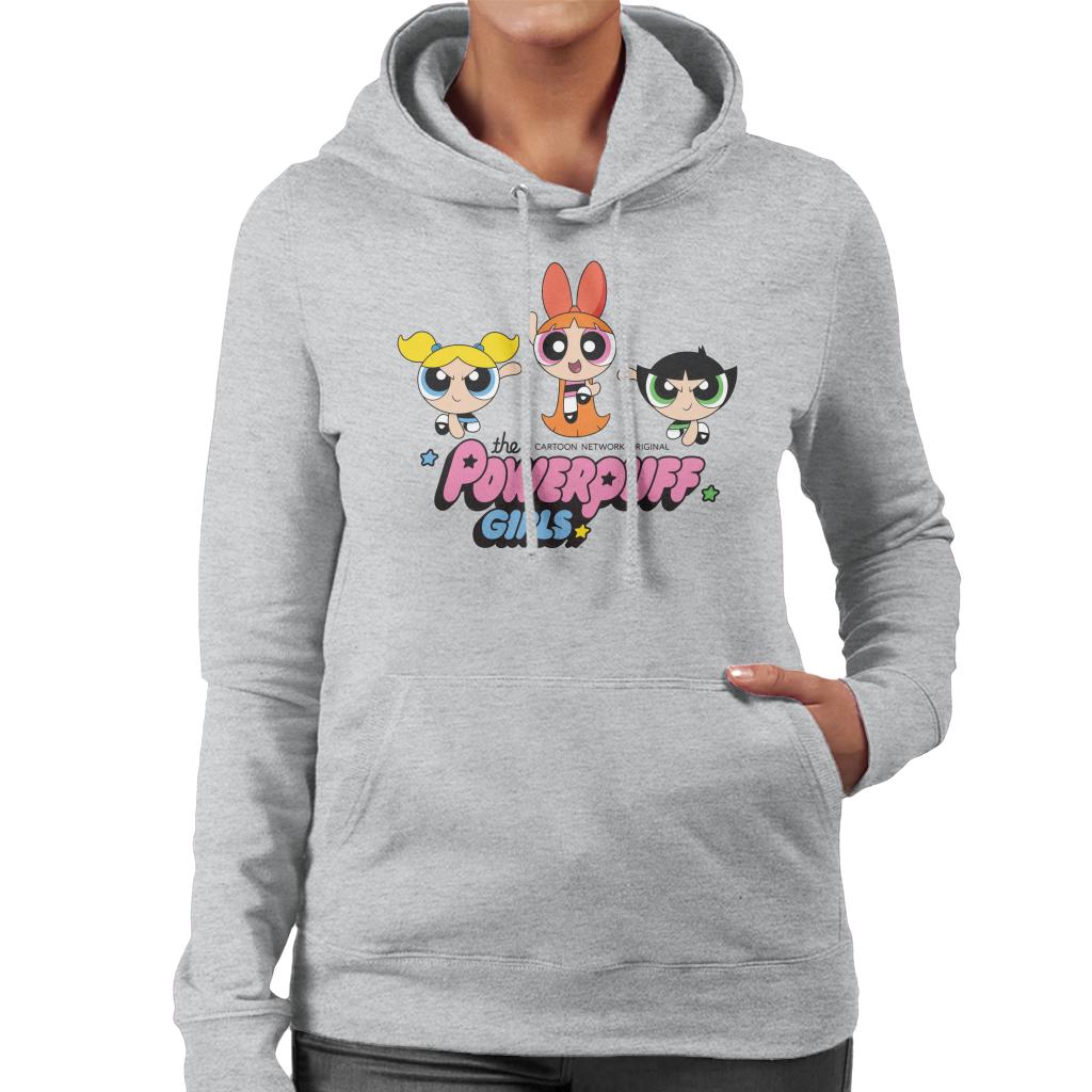 Powerpuff Girls Trio Blossom Jump Women's Hooded Sweatshirt product image 1