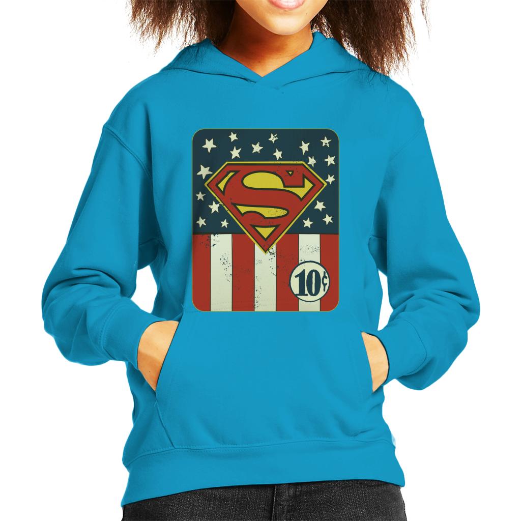 Superman US Flag Golden Age 10c Art Kid's Hooded Sweatshirt product image 4