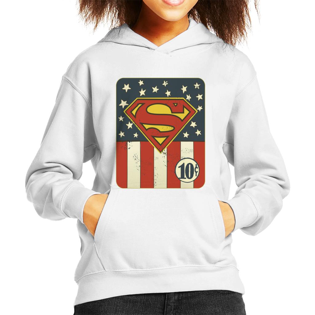 Superman US Flag Golden Age 10c Art Kid's Hooded Sweatshirt product image 6
