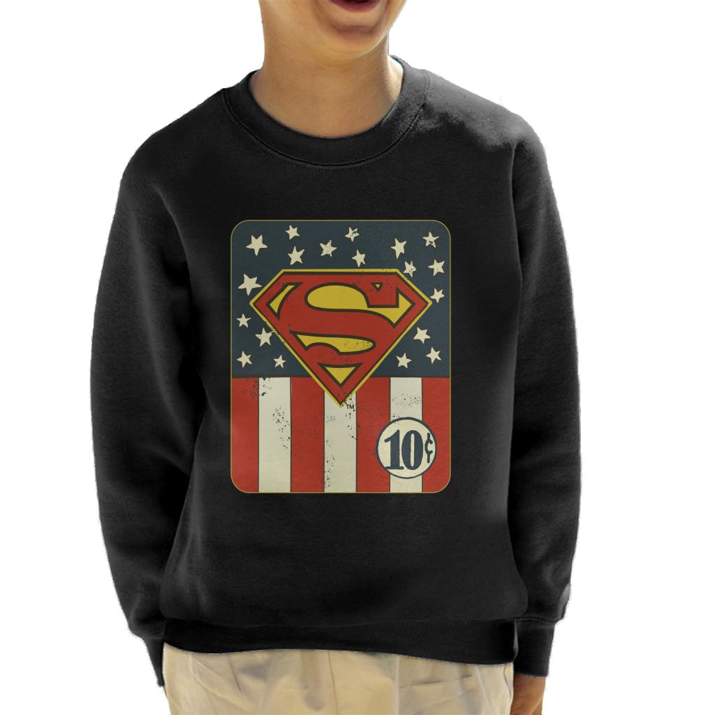 Superman US Flag Golden Age 10c Art Kid's Sweatshirt product image 1