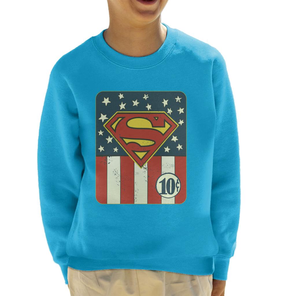 Superman US Flag Golden Age 10c Art Kid's Sweatshirt product image 4