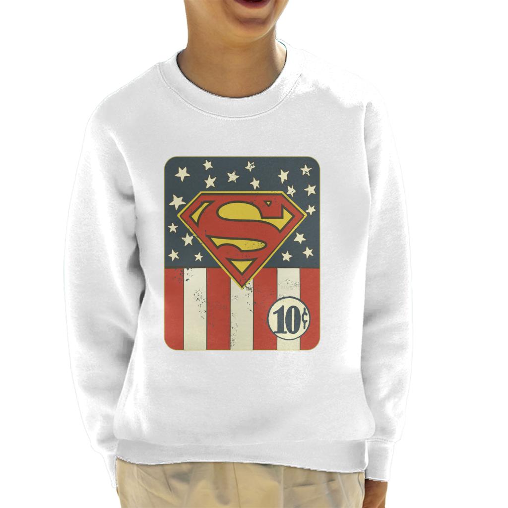 Superman US Flag Golden Age 10c Art Kid's Sweatshirt product image 6