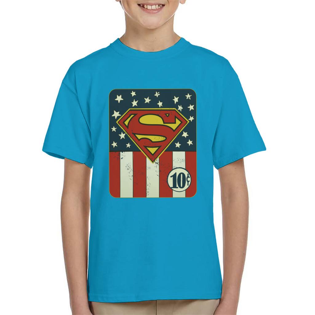 Superman US Flag Golden Age 10c Art Kid's T-Shirt product image 6