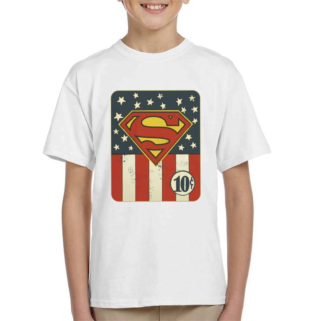Superman US Flag Golden Age 10c Art Kid's T-Shirt product image 4