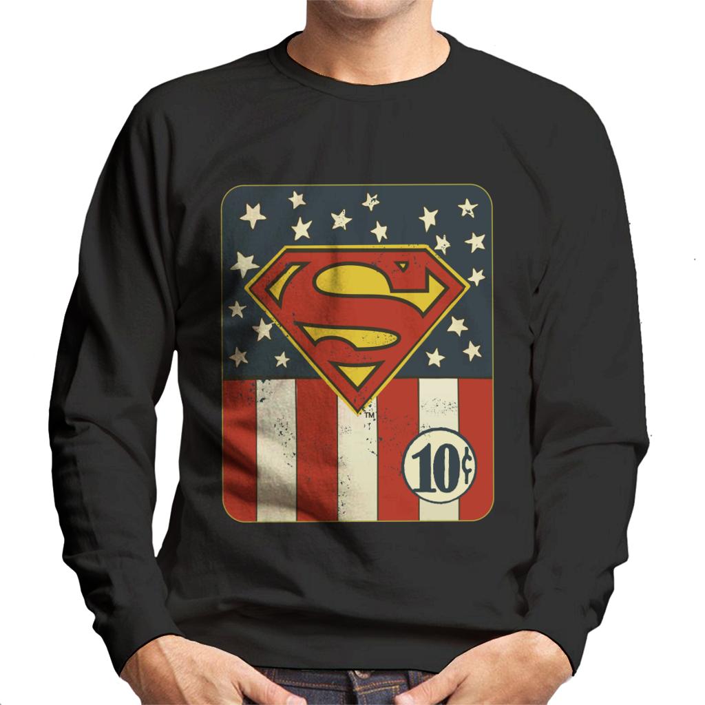 Superman US Flag Golden Age 10c Art Men's Sweatshirt product image 1