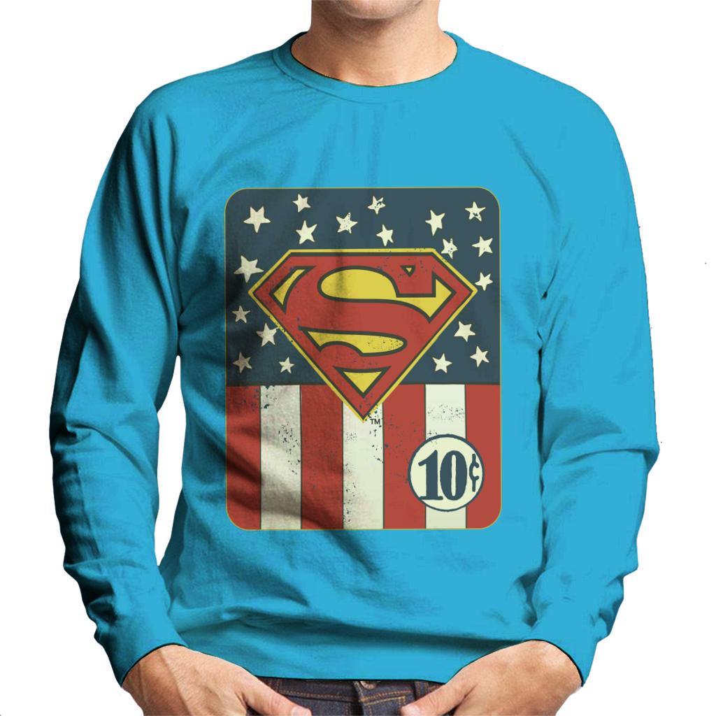 Superman US Flag Golden Age 10c Art Men's Sweatshirt product image 6