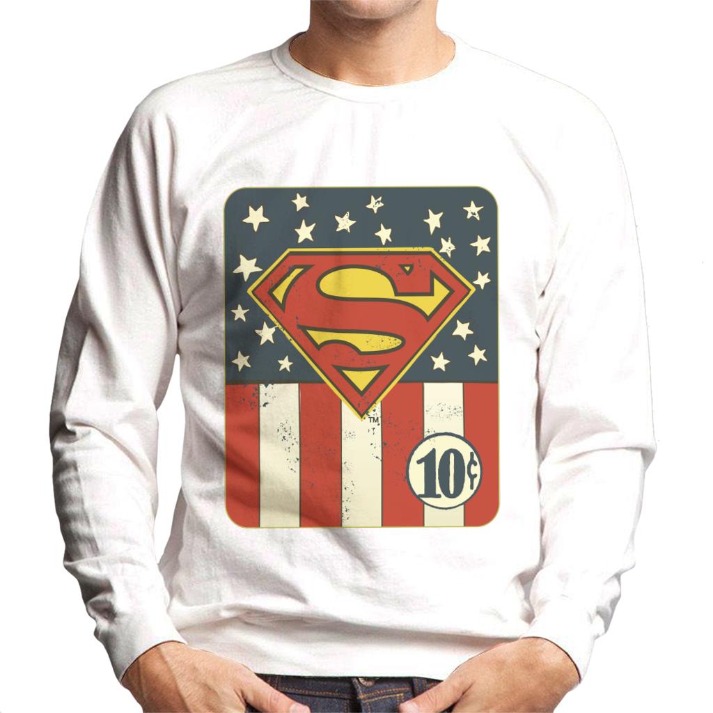 Superman US Flag Golden Age 10c Art Men's Sweatshirt product image 4