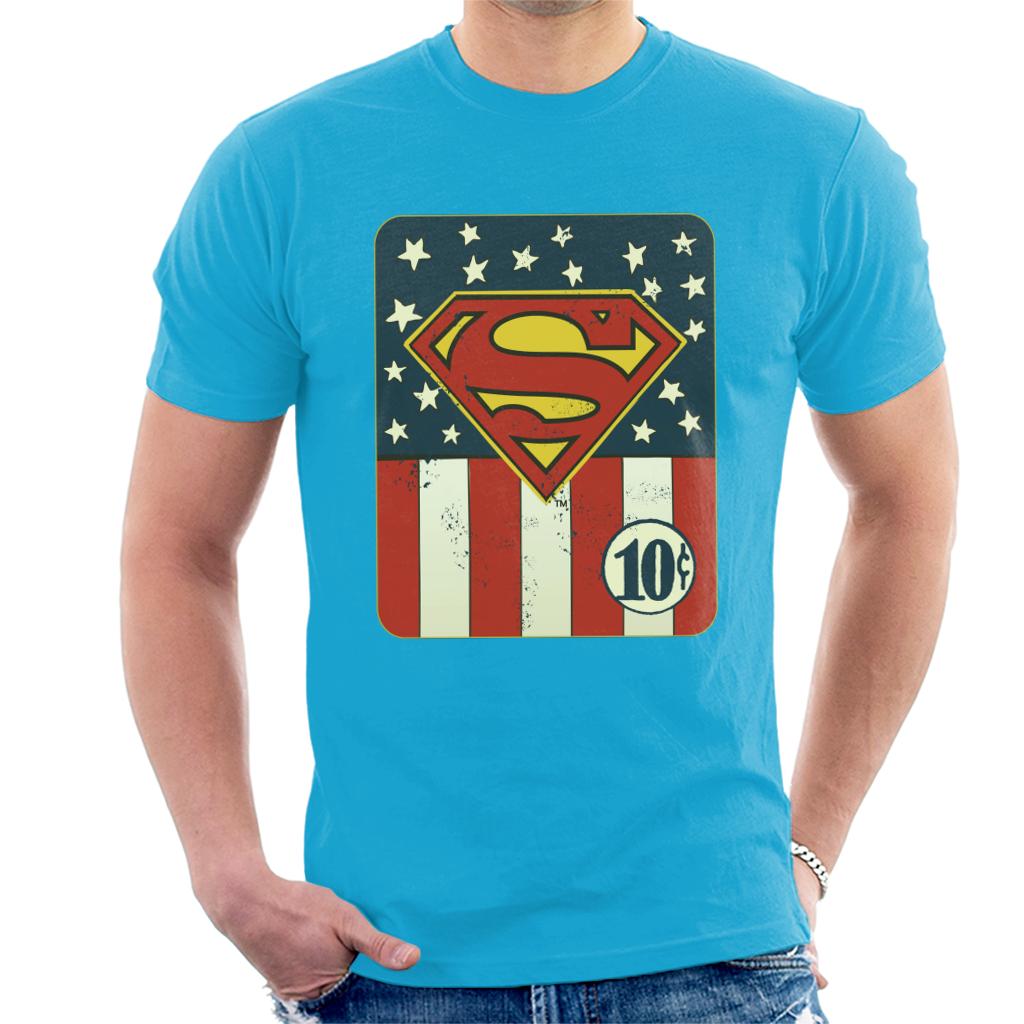 Superman US Flag Golden Age 10c Art Men's T-Shirt product image 6
