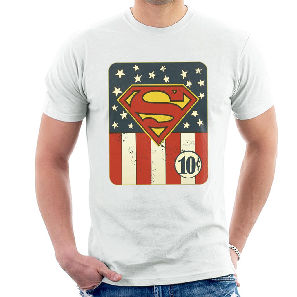 Superman US Flag Golden Age 10c Art Men's T-Shirt product image 4