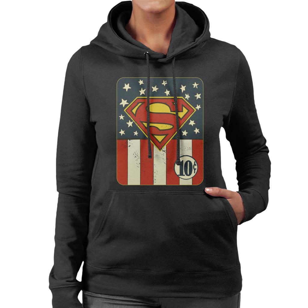 Superman US Flag Golden Age 10c Art Women's Hooded product image 1