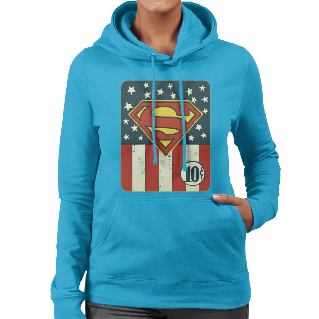 Superman US Flag Golden Age 10c Art Women's Hooded product image 6