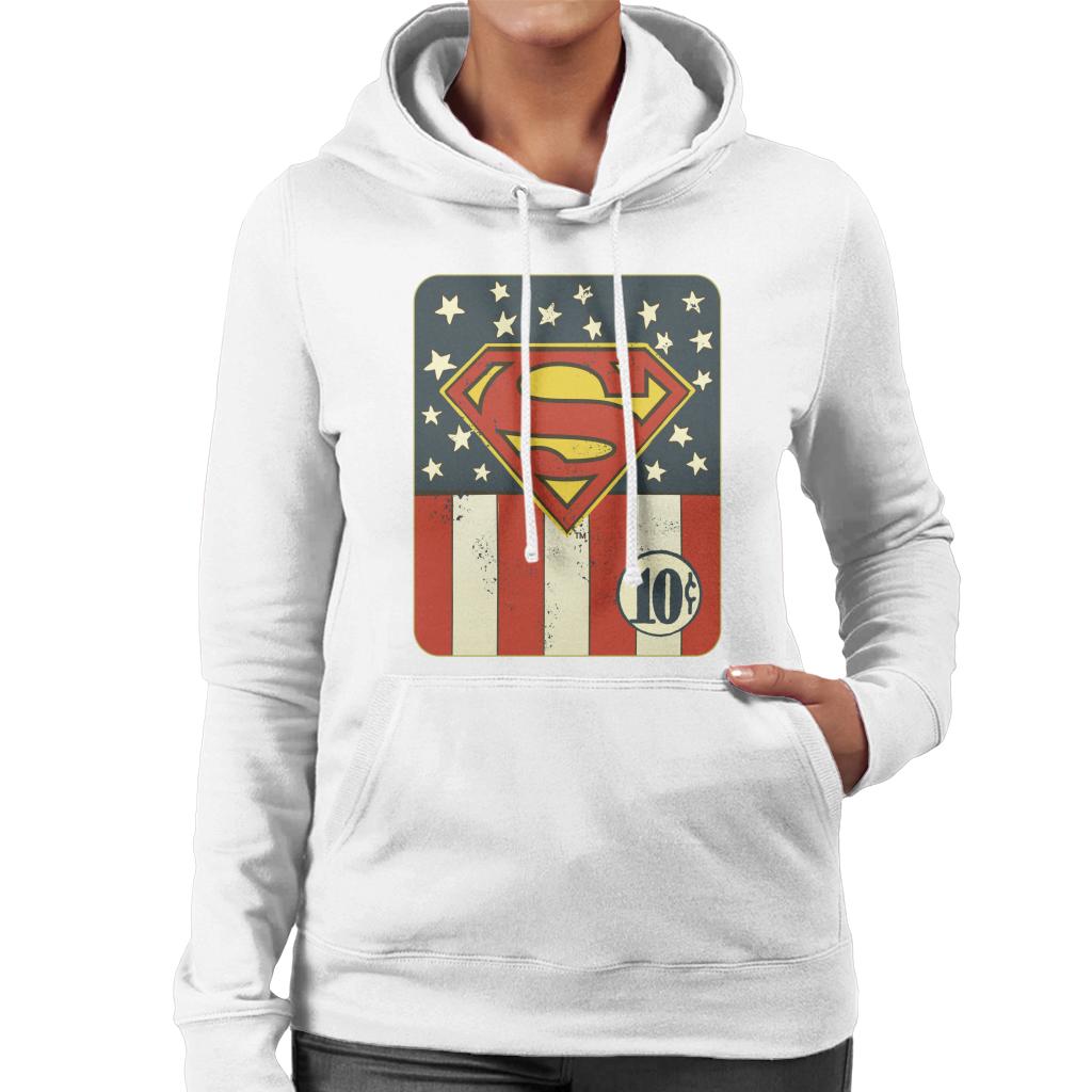 Superman US Flag Golden Age 10c Art Women's Hooded product image 4