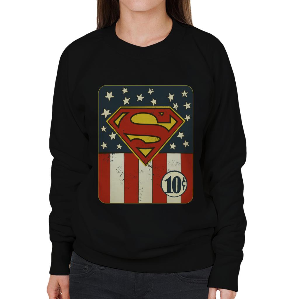 Superman US Flag Golden Age 10c Art Women's Sweatshirt product image 1
