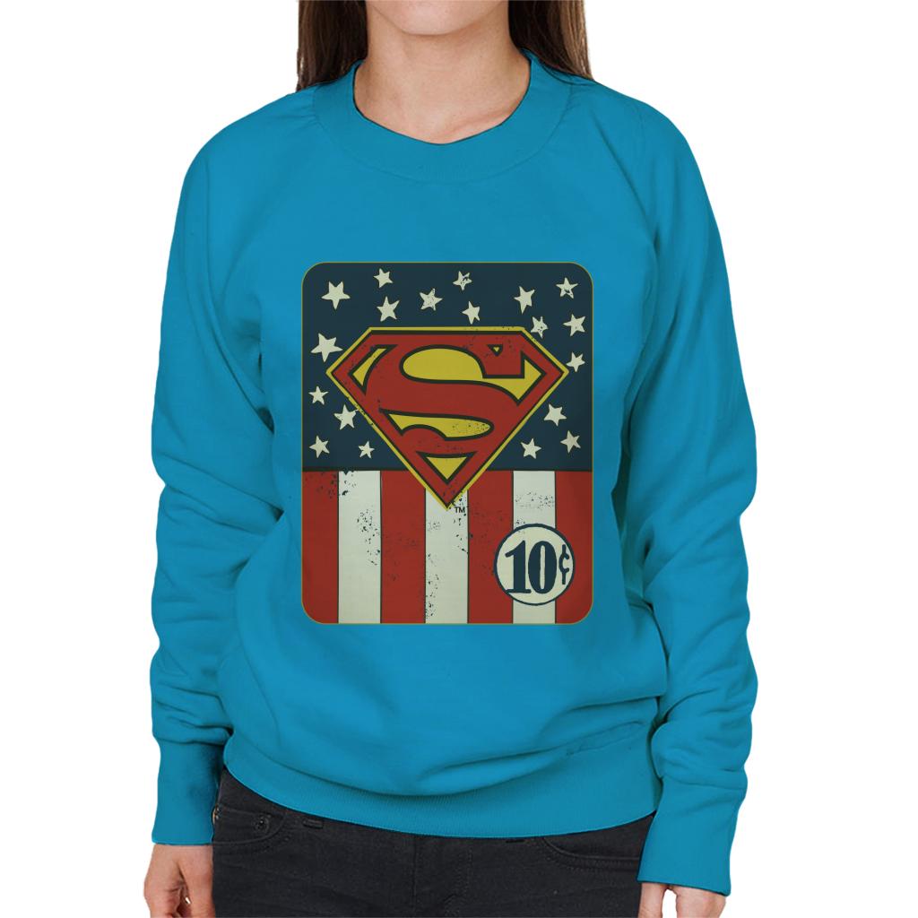 Superman US Flag Golden Age 10c Art Women's Sweatshirt product image 6