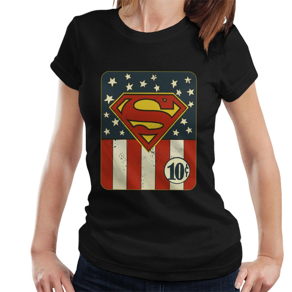 Superman US Flag Golden Age 10c Art Women's T-Shirt product image 1