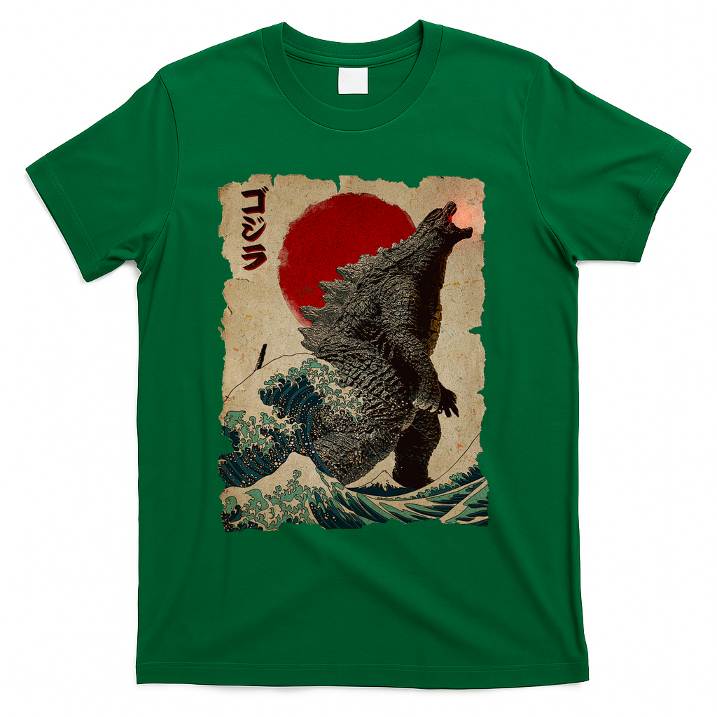 Vintage Japanese Monster Great Wave Poster T-Shirt