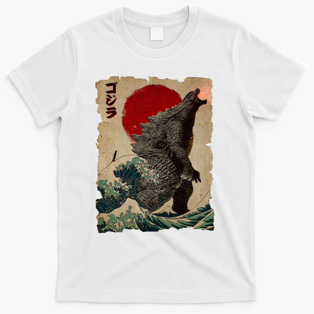 Vintage Japanese Monster Great Wave Poster T-Shirt