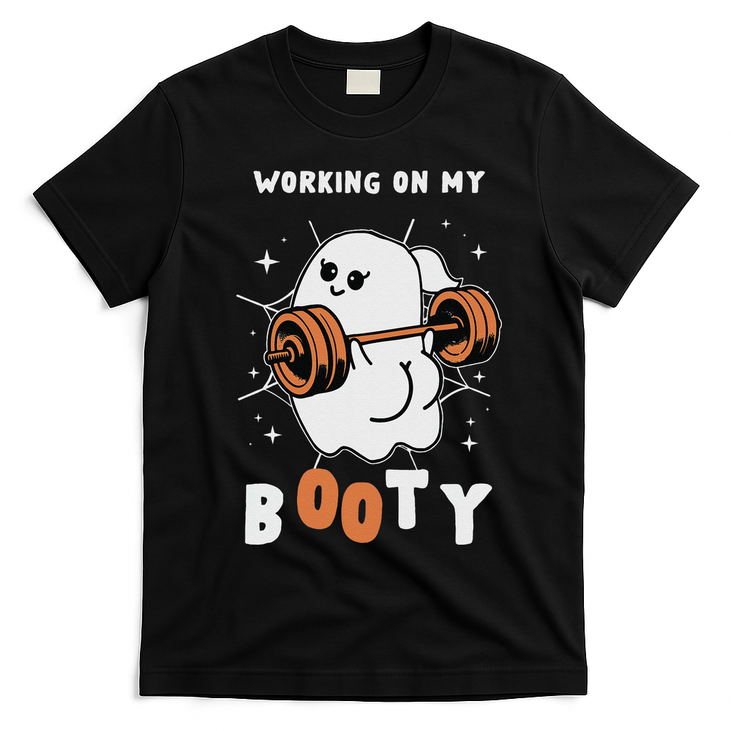 Working On My Booty Halloween Gym Cute Boo Ghost Fitness product image 1