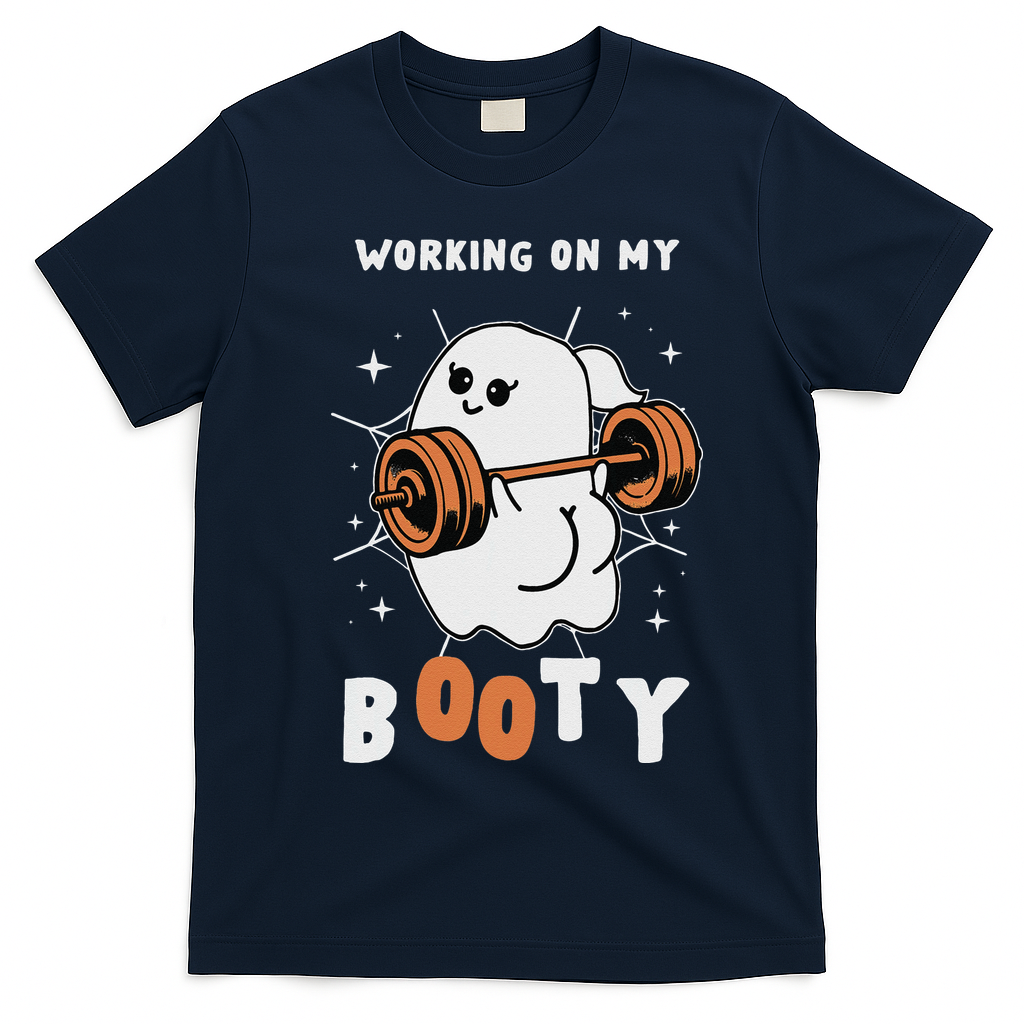 Working On My Booty Halloween Gym Cute Boo Ghost Fitness product image 2