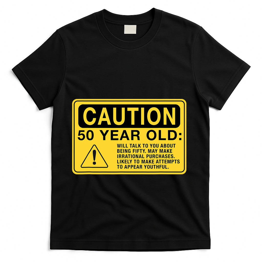 Yellow Caution Sign Funny 50th Birthday Turning Fifty product image 1